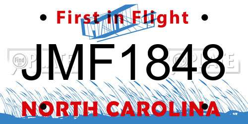 JMF1848 North Carolina License Plate