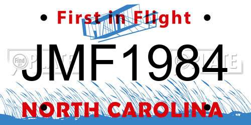 JMF1984 North Carolina License Plate