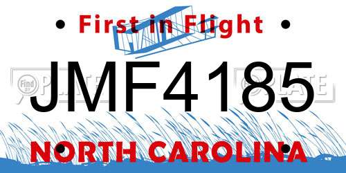 JMF4185 North Carolina License Plate