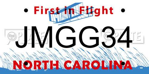 JMGG34 North Carolina License Plate