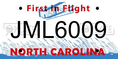 JML6009 North Carolina License Plate
