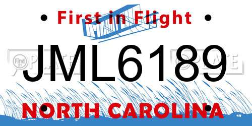 JML6189 North Carolina License Plate