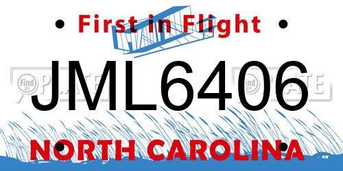 JML6406 North Carolina License Plate