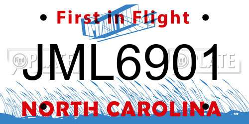 JML6901 North Carolina License Plate