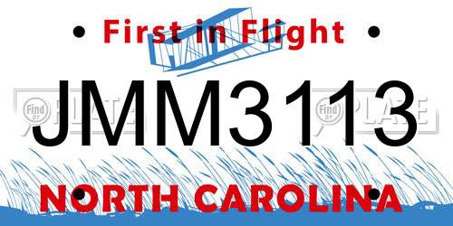 JMM3113 North Carolina License Plate