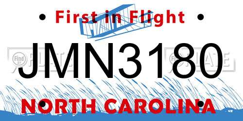 JMN3180 North Carolina License Plate