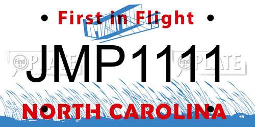 JMP1111 North Carolina License Plate