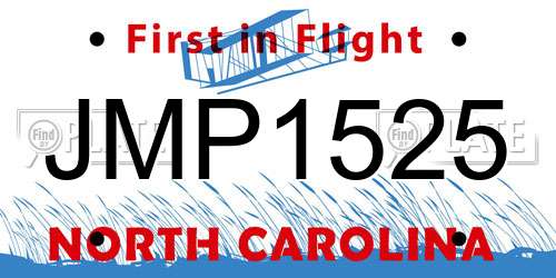 JMP1525 North Carolina License Plate