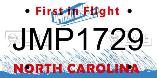 JMP1729 North Carolina License Plate