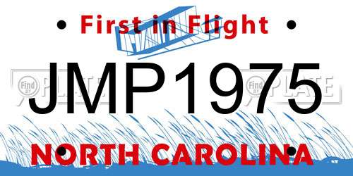 JMP1975 North Carolina License Plate