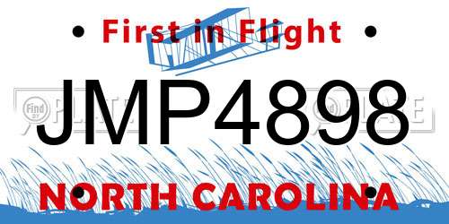 JMP4898 North Carolina License Plate
