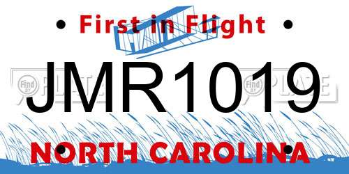 JMR1019 North Carolina License Plate