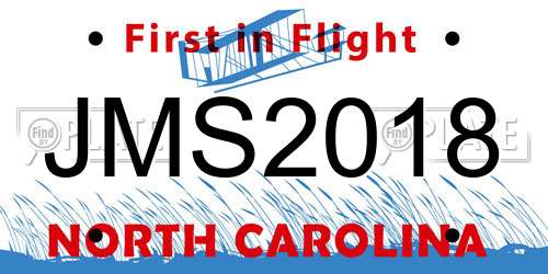 JMS2018 North Carolina License Plate