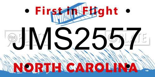 JMS2557 North Carolina License Plate