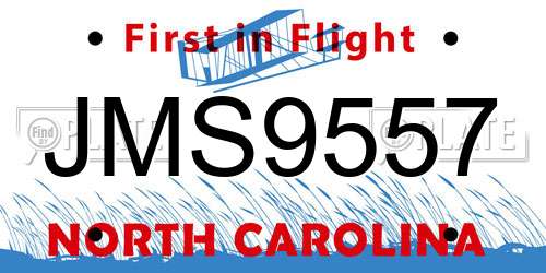 JMS9557 North Carolina License Plate
