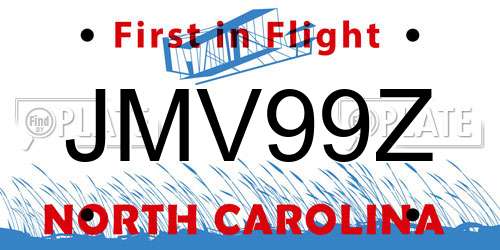 JMV99Z North Carolina License Plate
