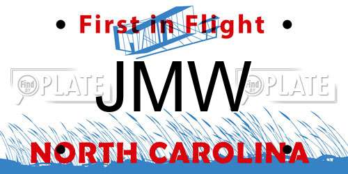 JMW North Carolina License Plate