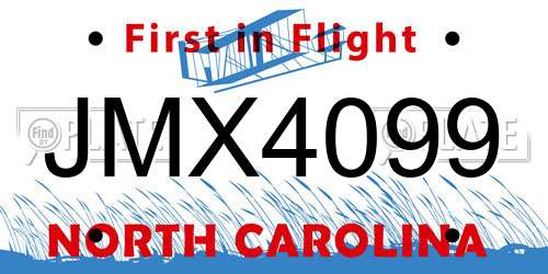 JMX4099 North Carolina License Plate
