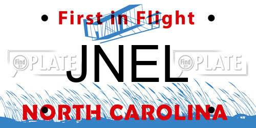 JNEL North Carolina License Plate