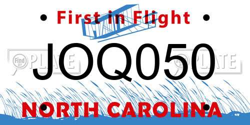 JOQ050 North Carolina License Plate