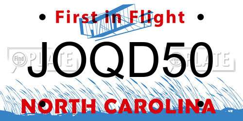 JOQD50 North Carolina License Plate