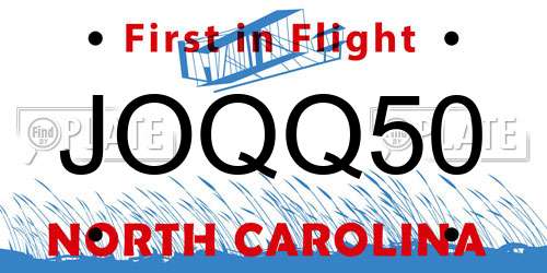 JOQQ50 North Carolina License Plate
