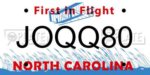 JOQQ80 North Carolina License Plate