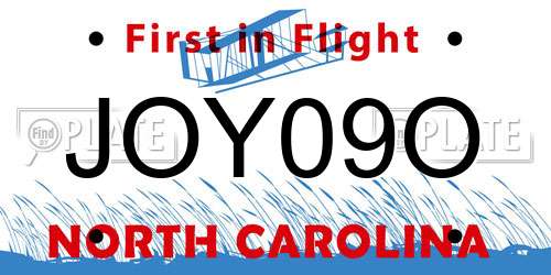 JOY09O North Carolina License Plate
