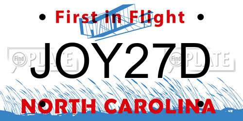 JOY27D North Carolina License Plate
