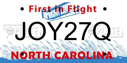 JOY27Q North Carolina License Plate