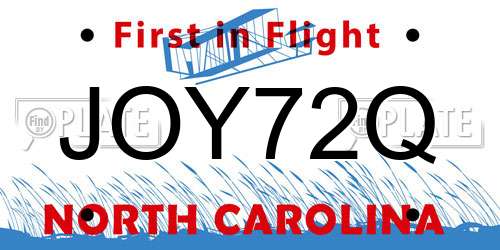 JOY72Q North Carolina License Plate