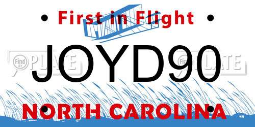 JOYD90 North Carolina License Plate