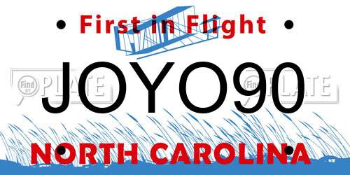 JOYO90 North Carolina License Plate