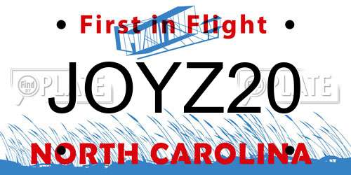 JOYZ20 North Carolina License Plate