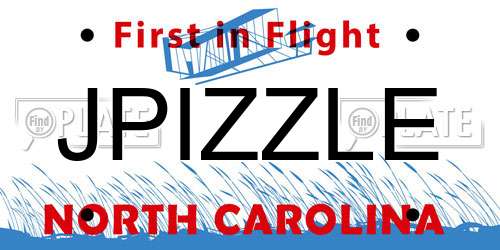 JPIZZLE North Carolina License Plate