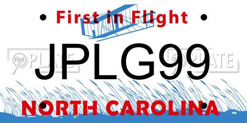 JPLG99 North Carolina License Plate