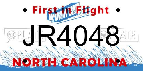 JR4048 North Carolina License Plate