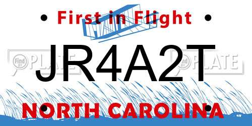 JR4A2T North Carolina License Plate