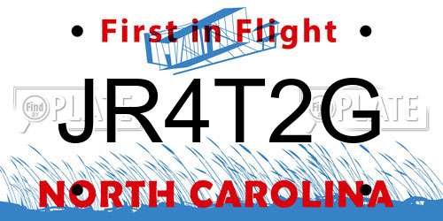 JR4T2G North Carolina License Plate
