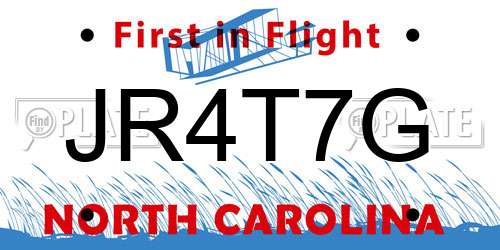 JR4T7G North Carolina License Plate