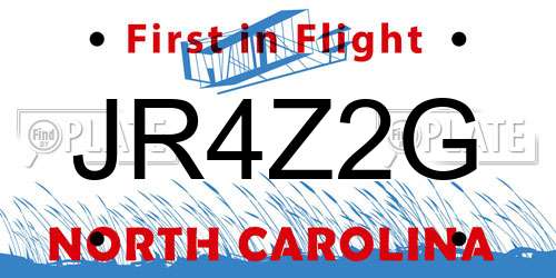JR4Z2G North Carolina License Plate