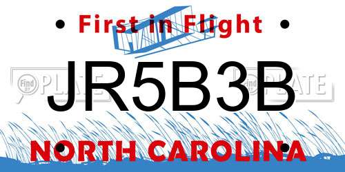 JR5B3B North Carolina License Plate