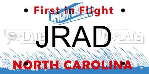 JRAD North Carolina License Plate