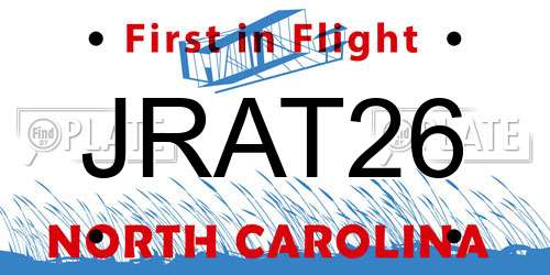 JRAT26 North Carolina License Plate