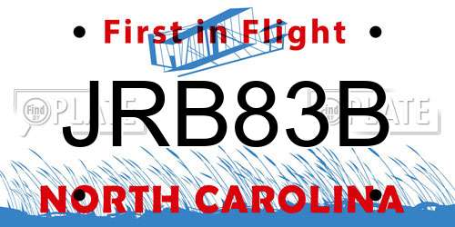 JRB83B North Carolina License Plate