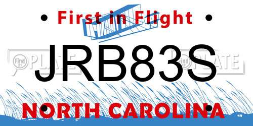 JRB83S North Carolina License Plate