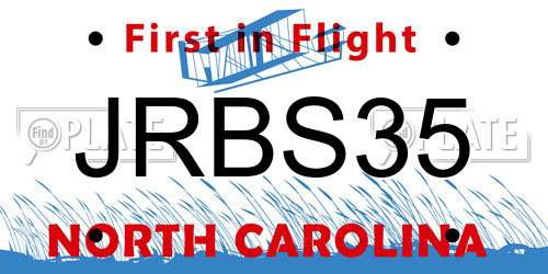 JRBS35 North Carolina License Plate