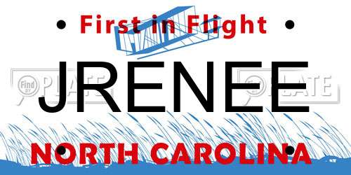 JRENEE North Carolina License Plate