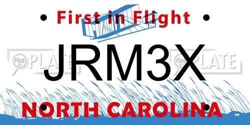 JRM3X North Carolina License Plate