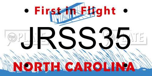 JRSS35 North Carolina License Plate